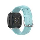 For Fitbit Versa 3 / Fitbit Sense Round Tail Leather Watch Band, Size: Free Size(Light Blue) - 2