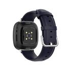 For Fitbit Versa 3 / Fitbit Sense Round Tail Leather Watch Band, Size: Free Size(Navy Blue) - 2