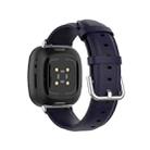 For Fitbit Versa 3 / Fitbit Sense Round Tail Leather Watch Band, Size: Free Size(Navy Blue) - 2