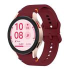 For Samsung Galaxy Watch5 44mm Plain Stitching Silicone Watch Band with 3D Curved Film(Wine Red) - 2