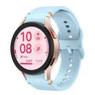 For Samsung Galaxy Watch5 44mm Plain Stitching Silicone Watch Band with 3D Curved Film(Light Blue) - 2