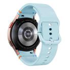 For Samsung Galaxy Watch5 44mm Plain Stitching Silicone Watch Band with 3D Curved Film(Light Blue) - 3