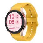 For Samsung Galaxy Watch4 Active 44mm Plain Stitching Silicone Watch Band with 3D Curved Film(Yellow) - 2