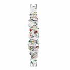 xDfind Polyester Elastic Wreath Watch Band For Fitbit Luxe, Size:L(White Background Red Flowers) - 3