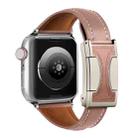 For Apple Watch 46mm / 49mm / 45mm / 44mm Magnetic Buckle Small Waist Plain Genuine Leather Watch Band(Smoky Purple) - 1