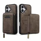 For iPhone 17 LC.IMEEKE L6 Series Zipper Card Bag MagSafe Magnetic Phone Case(Coffee) - 2