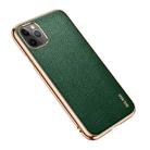 For iPhone 11 Pro Max SULADA Litchi Texture Leather Electroplated Shckproof Protective Case(Green) - 2