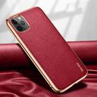 For iPhone 11 Pro SULADA Litchi Texture Leather Electroplated Shckproof Protective Case(Red) - 1