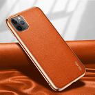 For iPhone 11 Pro SULADA Litchi Texture Leather Electroplated Shckproof Protective Case(Orange) - 1