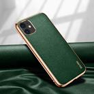 For iPhone 11 SULADA Litchi Texture Leather Electroplated Shckproof Protective Case(Green) - 1