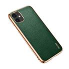 For iPhone 11 SULADA Litchi Texture Leather Electroplated Shckproof Protective Case(Green) - 2