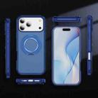 For iPhone 17 Pro Skin Feel Translucent PC Gear Holder C MagSafe Phone Case(Transparent Blue + Royal Blue) - 2