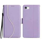 For iPhone 7 / 8 / SE 2022 Side Buckle S Curve Leather Phone Case(Purple) - 1