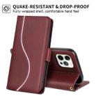 For iPhone 12 Pro Max Side Buckle S Curve Leather Phone Case(Red) - 2