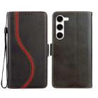 For Samsung Galaxy S23 5G Side Buckle S Curve Leather Phone Case(Black) - 1