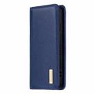 For iPhone 12 / 12 Pro 2 in 1 Detachable Magnetic Horizontal Flip Genuine Leather Case with Holder & Card Slots & Wallet(Blue) - 2