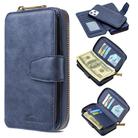 For iPhone 12 Pro Max Detachable Multifunctional Horizontal Flip Leather Case with Card Slots & Zipper Wallet & Photo Frame(Blue) - 1