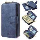 For iPhone 12 Pro Max Detachable Multifunctional Horizontal Flip Leather Case with Card Slots & Zipper Wallet & Photo Frame(Blue) - 1