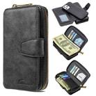 For iPhone 12 Pro Max Detachable Multifunctional Horizontal Flip Leather Case with Card Slots & Zipper Wallet & Photo Frame(Black) - 1