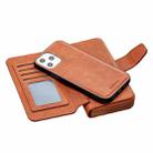 For iPhone 12 Pro Max Detachable Multifunctional Horizontal Flip Leather Case with Card Slots & Zipper Wallet & Photo Frame(Brown) - 3