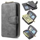 For iPhone 12 / 12 Pro Detachable Multifunctional Horizontal Flip Leather Case with Card Slots & Zipper Wallet & Photo Frame(Grey) - 1