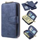 For iPhone 12 / 12 Pro Detachable Multifunctional Horizontal Flip Leather Case with Card Slots & Zipper Wallet & Photo Frame(Blue) - 1