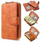 For iPhone 12 / 12 Pro Detachable Multifunctional Horizontal Flip Leather Case with Card Slots & Zipper Wallet & Photo Frame(Brown) - 1