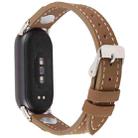 For Xiaomi Smart Band 10 / 9 / 8 Rivet Camellia Skin Feel Microfiber Leather Watch Band(Dark Brown) - 2