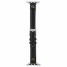 For Apple Watch 42mm / 41mm / 40mm / 38mm Rivet Camellia Skin Feel Microfiber Leather Watch Band(Black) - 3