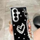 For Samsung Galaxy Z Fold5 5G Glitter Polka Dot DIY Heart Phone Case with Bracelet(Gold) - 3