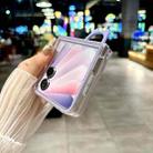 For Honor Magic V Flip Transparent Frame Jelly PU + PC Phone Case with Ring Holder(Black) - 3