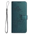 For itel A80 4G Lotus Embossed Leather Phone Case with Lanyard(Dark Green) - 3