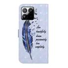 For Redmi 15T Pro 5G Oil Embossed 3D Drawing Leather Phone Case(Blue Feather) - 3