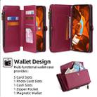 For Tecno Spark 40 Pro 4G Zipper Wallet Side Buckle Crossbody Lanyard Leather Phone Case(Red) - 3