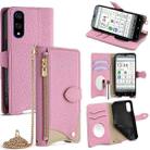 For Kyocera Basio Active3 Crossbody Chain Fishtail Litchi Leather Phone Case(Pink) - 1