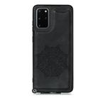 For Samsung Galaxy Note20 Ultra Mandala Embossed PU + TPU Case with Holder & Card Slots & Photo Frame & Hand Strap(Black) - 2