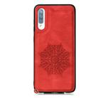 For Xiaomi Redmi 9A Mandala Embossed PU + TPU Case with Holder & Card Slots & Photo Frame & Hand Strap(Red) - 2