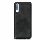 For Xiaomi Redmi 9A Mandala Embossed PU + TPU Case with Holder & Card Slots & Photo Frame & Hand Strap(Black) - 2
