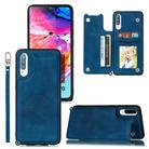 For Xiaomi Redmi 9A Mandala Embossed PU + TPU Case with Holder & Card Slots & Photo Frame & Hand Strap(Blue) - 1