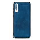 For Xiaomi Redmi 9A Mandala Embossed PU + TPU Case with Holder & Card Slots & Photo Frame & Hand Strap(Blue) - 2