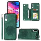 For Xiaomi Redmi 9A Mandala Embossed PU + TPU Case with Holder & Card Slots & Photo Frame & Hand Strap(Green) - 1