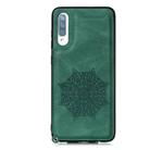 For Xiaomi Redmi 9A Mandala Embossed PU + TPU Case with Holder & Card Slots & Photo Frame & Hand Strap(Green) - 2