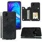 For Xiaomi Redmi 9C Mandala Embossed PU + TPU Case with Holder & Card Slots & Photo Frame & Hand Strap(Black) - 1