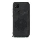 For Xiaomi Redmi 9C Mandala Embossed PU + TPU Case with Holder & Card Slots & Photo Frame & Hand Strap(Black) - 2