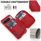 For Google Pixel 8 Crossbody Zipper RFID Card Bag Phone Case(Red) - 2