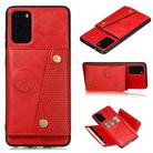 For Samsung Galaxy S20 FE Double Buckle PU + TPU Shockproof Magnetic Protective Case with Card Slot & Holder(Red) - 1