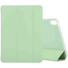 For iPad Air 2022 / 2020 10.9 Silicone 3-Folding Full Coverage Leather Case(Mint Green) - 1