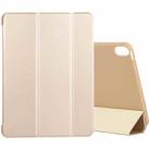 For iPad Air 2022 / 2020 10.9 Silicone 3-Folding Full Coverage Leather Case(Gold) - 1