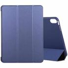 For iPad Air 2022 / 2020 10.9 Silicone 3-Folding Full Coverage Leather Case(Dark Blue) - 1