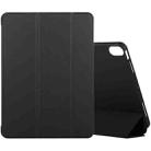 For iPad Air 2022 / 2020 10.9 Silicone 3-Folding Full Coverage Leather Case(Black) - 1